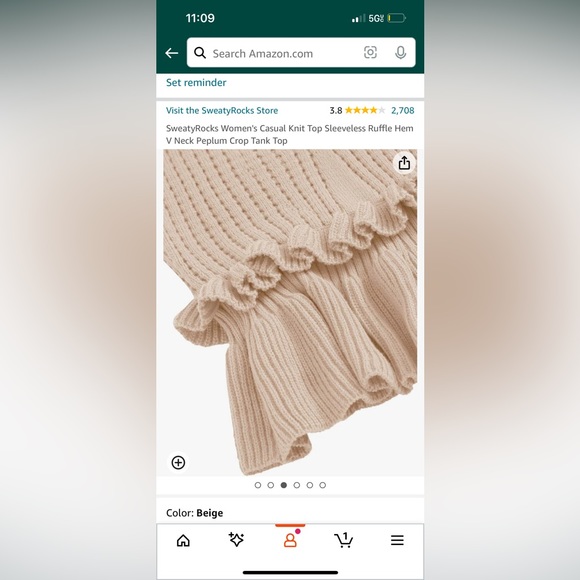 SweatyRocks Women' Knit Top Sleeveless Ruffle Hem V Neck Peplum - Picture 3 of 6